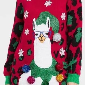 nwt holiday sweater with llama design
